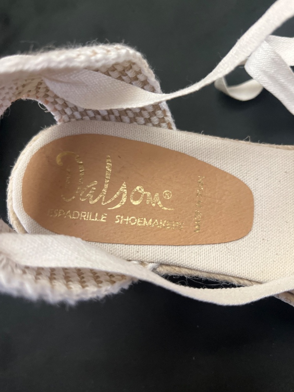 NWOT Cream Color Dalson Brand Espadrille Shoes With Ankle Ties. Sz. 9. - Picture 3 of 11